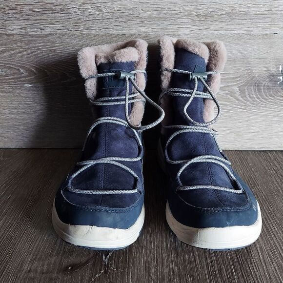 Ryka Waterproof Aubonne Navy Blazer Outdoor Women’s Boots Faux Fur 8M - Picture 2 of 10